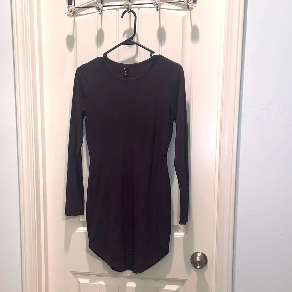 Windsor long sleeve gray suede mini dress, size M